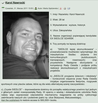 lepaq - Był radnym, był przewodniczącym rady tej dzielnicy gdańskich "Siedlec". O wsz...