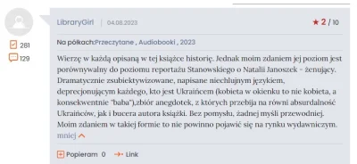 WroTaMar - @jbk: ale i tak ktoś się skasztanił w komentarzach na lubimyczytac.pl. I p...