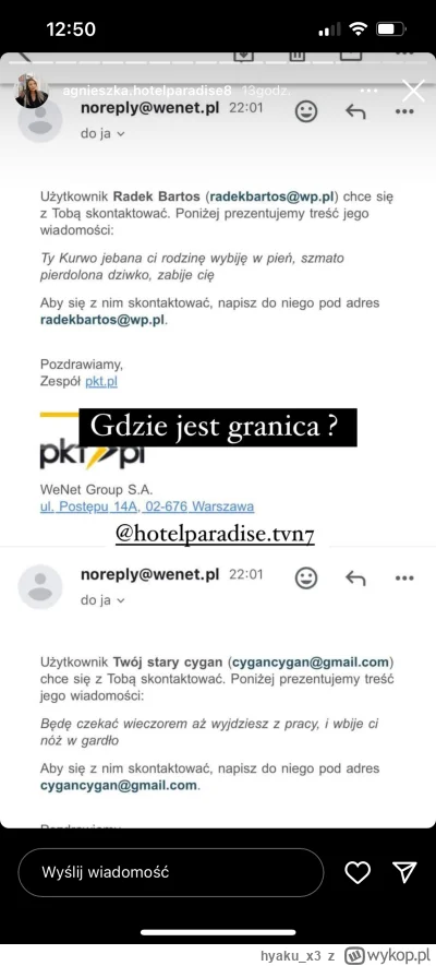 hyaku_x3 - @Hogataa26: oprocz tego wypisywanie do niej maili tego typu. Niektórzy nap...