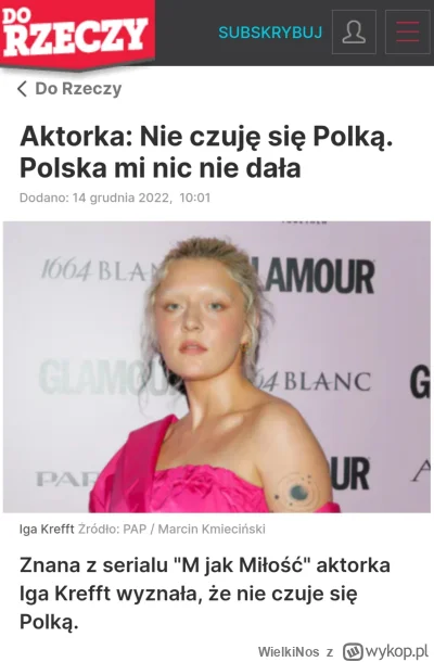 WielkiNos - Nie no spójrzcie na to. "aktorka" gównianego serialu, do którego nie trze...