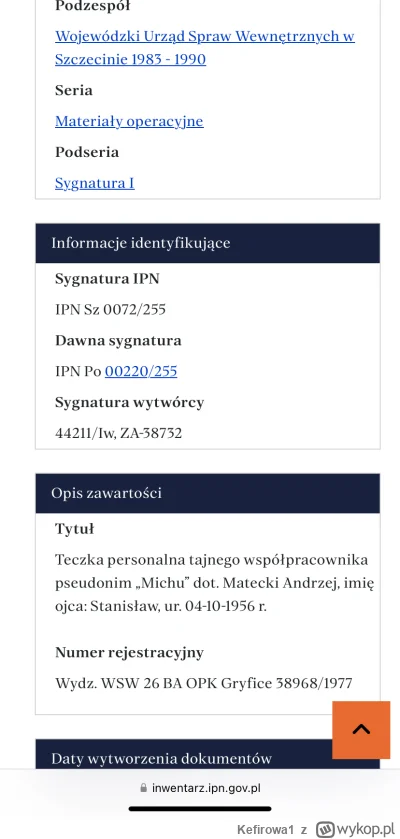 Kefirowa1 - @nastaremilion: A tutaj teczka ojca z IPN xd