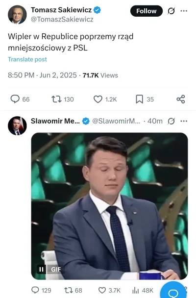 BrakWolnegoLoginu - @PiccoloColo: wczoraj wstawil cos takiego pod wpisem Sakiewicza, ...