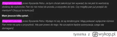 tymirka - ehh proszę kończyć ten wywiad, nie mam czasu, pytania mi się nie podobają, ...