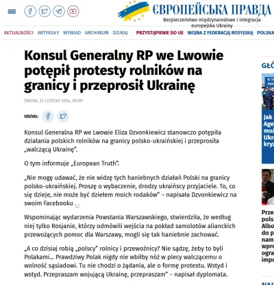 szurszur - Konsul generalna RP we Lwowie przeprosiła Ukrainców za zachowanie rolników...