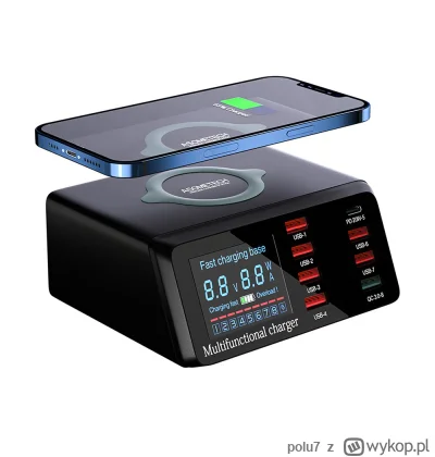 polu7 - ASX9 100W 8-Port USB Charger Station with Wireless Charging w cenie 27.99$ (1...