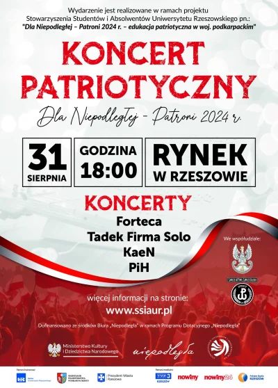 SendMeAnAngel - Zamiast Rockowej Nocy... w sobotę 31.08 koncert patriotyczny na Rynku...