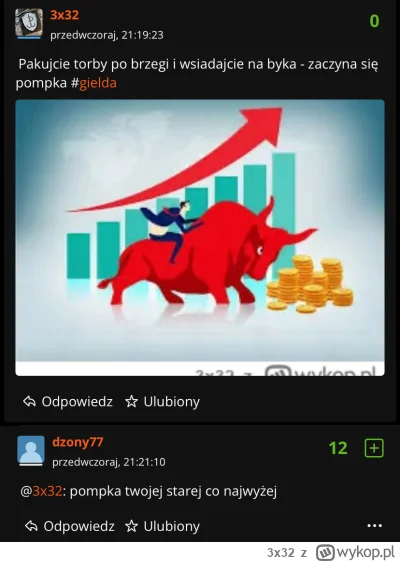 3x32 - Jak tam @dzony77 i inni wieszcze końca giełdy, ameryki, świata? U mnie fajnie,...