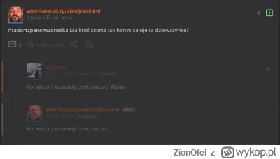 ZionOfel - Zasygnalizowałem @wiesniakzdziuryzabitejdeskami, żeby zjeżdżał z tagu z ta...