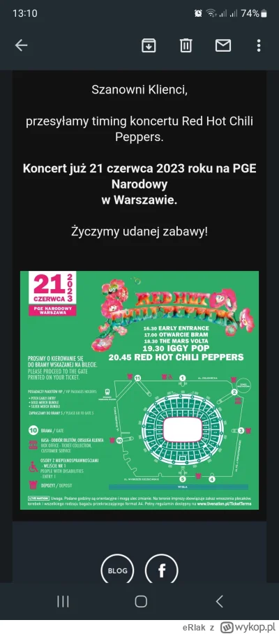 eRlak - #rhcp
Jest i timeline na koncert
Do zobaczenia!