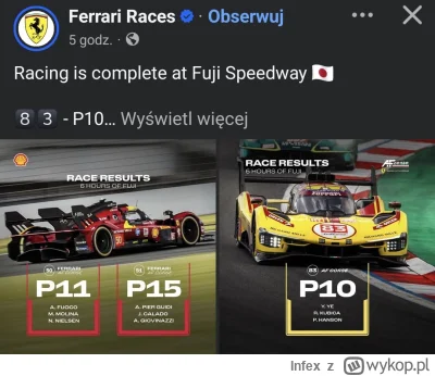 Infex - #f1 #wec Rzułte Ferrari lepsze od fabrycznych. Śmiechu warte