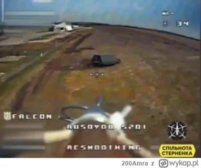 200Amra - Kacapski czołg-żółw (najprawdopodobniej) trafiony dronem FPV w okolicy Char...