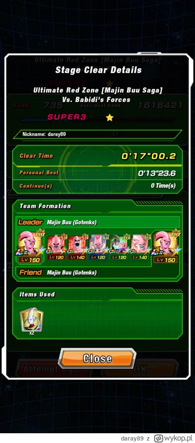 daray89 - Ostatnia misja na Majin Power RZ zrobiona (｡◕‿‿◕｡)
#dokkanbattle