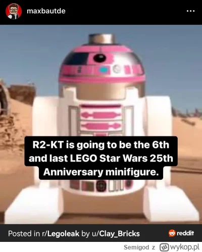 Semigod - Ostatnia figurka anniversary #lego star wars ujawniona.

Będzie to astromec...
