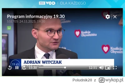 Poludnik20 - Poseł PO z Tomaszowa znowu w „19.30” :) Dzień za dniem z Witczakiem. 
 „...