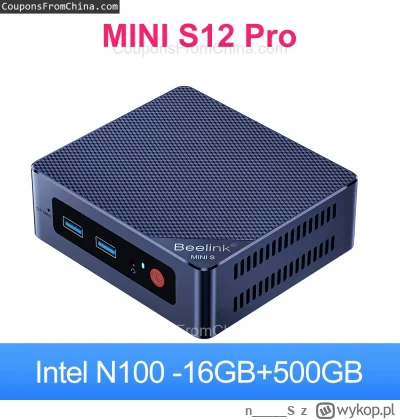 n____S - ❗ Beelink Mini S12 Mini PC N100 16/500GB
〽️ Cena: 156.30 USD (dotąd najniższ...