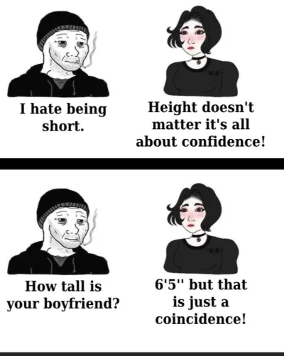 haosik - #wzrost #depresja #manlet #przegryw #blackpill
#logikarozowychpaskow #logika...