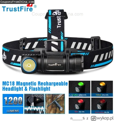 n____S - ❗ Trustfire MC18 Headlight [EU]
〽️ Cena: $19.28 (dotąd najniższa w historii:...