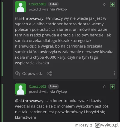 miloszy - #kiszak #choroszcz i niestety #carrioner 

#sekta