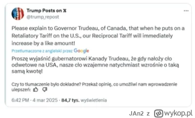 JAn2 - Jaki to jest kretyn... nałożył 25% cło na Kanadę, ta zapowiedziała nałożenie t...