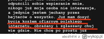 abcd1414 - biedny kozioł ofiarny xDD 

To nie on proponował s€x 13 latce za 2 tys 
To...