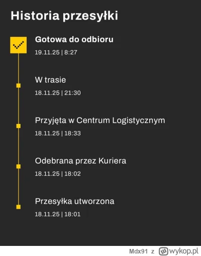 Mdx91 - Wczoraj o 18 zamowilem gre, a juz mam ja do obioru.
Dziekuje Pan #inpost