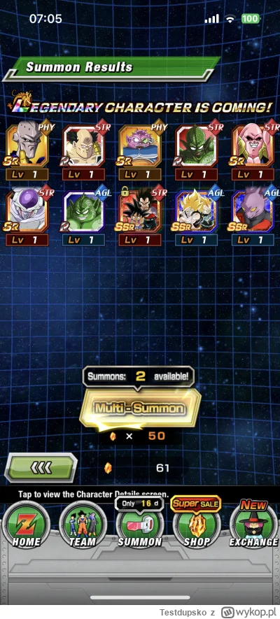 Testdupsko - MIAŁEM MARZENIE. I 100 złotych wydane. 
#dokkanbattle