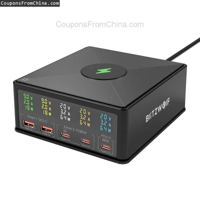 n____S - ❗ BlitzWolf 868H 160W 5-Port USB PD Desktop Charger
〽️ Cena: 37.99 USD (dotą...