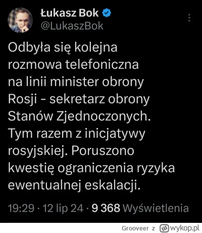 Grooveer - Eskalacja to najgorsze co może być 
#ukraina #wojna #rosja #usa #polityka