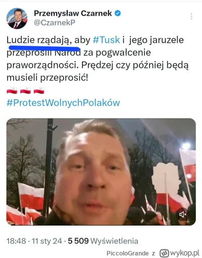 PiccoloGrande - Mariusz Kamiński (wg jego żony) ma dewizę ,,Jeszcze Polska nie zginęł...
