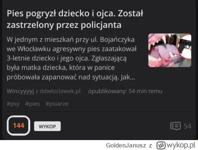 GoldenJanusz - ojciec pogryzł dziecko i został zastrzelony przez psa 
#przegryw