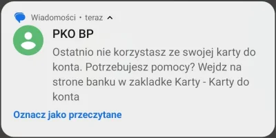 Glock17 - Ciągle dostaje smsy z banku dlaczego nie używam karty xD. Jestem wykluczony...