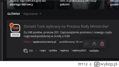 fff112 - JAKIM CUDEM MAM NA GŁÓWNEJ ZNALEZISKO Z ZABLOKOWANYM TAGIEM POLITYKA?

#mode...