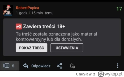 CheSlaw - > a napisz guwno to usuwają albo dają 18+ po 15 sekundach

@RobertPupica ( ...