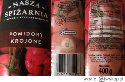 wkto - #listaproduktow
#pomidorypuszka krojone Nasza Spiżarnia #biedronka
aktualny sk...