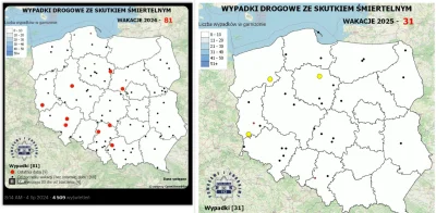zombine - Jak co roku Policja w czasie wakacji wypuszcza mapę z wypadkami ze skutkiem...