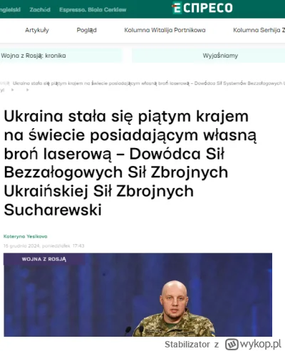 Stabilizator - Ukraincy podobno mają b--ń laserową, teraz to już po rosji na bank

ht...