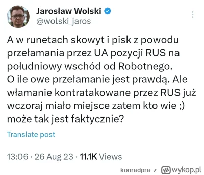 konradpra - Wolski w formie XD
Jak napisać twit by właściwie nic pewnego z niego nie ...