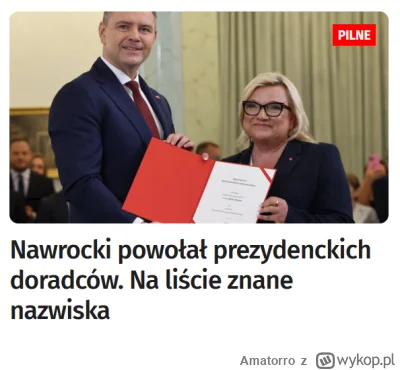 Amatorro - Brawo. Super ekipa się tworzy w pałacu. 
W gronie doradców ląduje znowu ch...