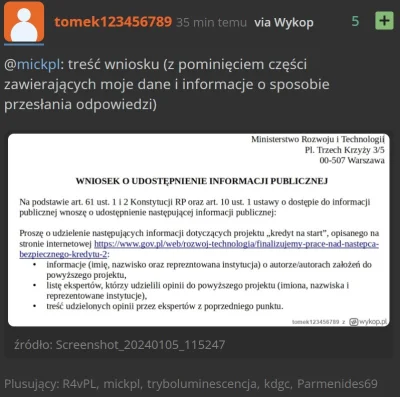 mickpl - @tomek123456789 wysłał pytanie do Ministerstwa Rozwoju.

Można było się jesz...