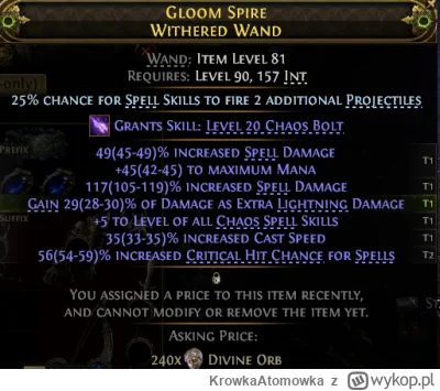 KrowkaAtomowka - #pathofexile2 ale bydle wykraftowalem, nie wiem czy nie za tanio chc...