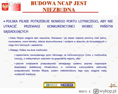 waro - Raport Ineco-Sener z 2006 roku. 

"Polska PILNIE potrzebuje nowego portu lotni...