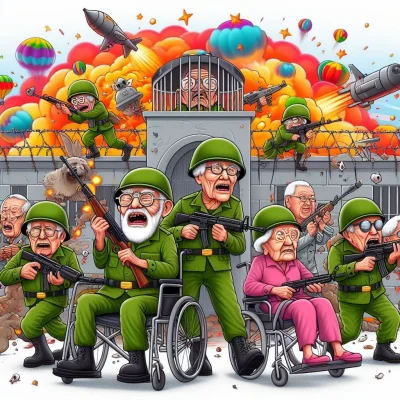 Izdeb - 11 stycznia 2023 - Armia emerytów przeprowadza szturm na areszt w którym prze...