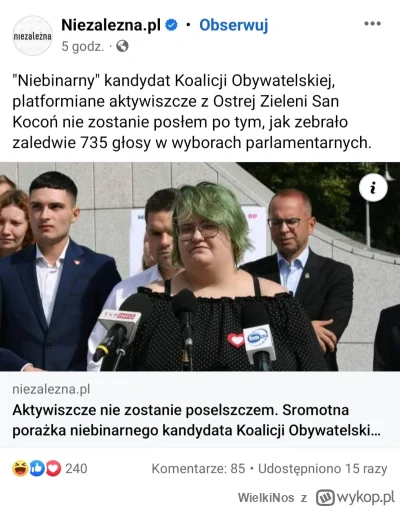 WielkiNos - Smutna wiadomość i dowód braku tolerancji w Polsce. Niebinarne kandydoszc...