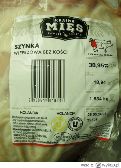 wkto - #listaproduktow
#szynka wieprzowa bez kości Kraina Mięs zawsze świeże #biedron...