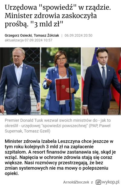 ArnoldZboczek - Ministerstwo zdrowia nie ma 3 mld dla szpitali, ale dla #deweloperka ...