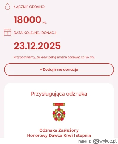 rales - 50 451 - 450 = 50 001
Data donacji - 28.10.2025
Rodzaj donacji - krew pełna
M...