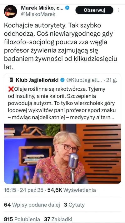 splinter96 - ach te prawicowe autorytety, gdzie jedna stara profesorka to wyrocznia, ...