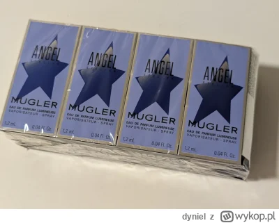 dyniel - #perfumy

Pakiet sampli Mugler Angel Stellar EDP 16x1,2=19,2ml
Cena to 60pln...
