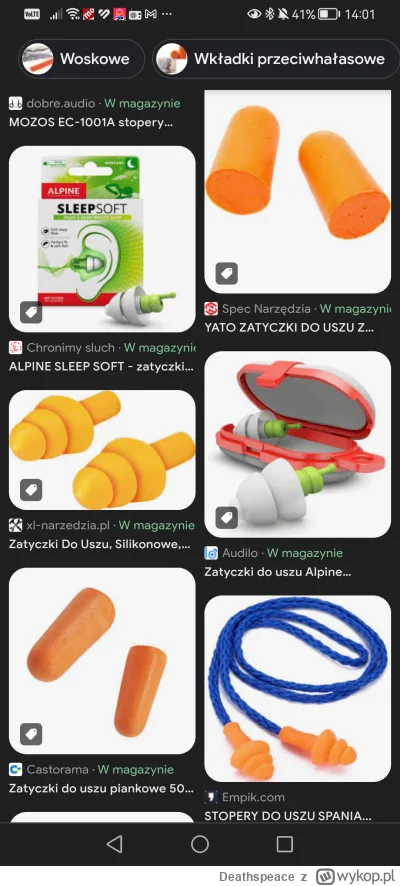 Deathspeace - Korzystał ktoś z was z zatyczek do uszów bo szukam takich które wygłusz...