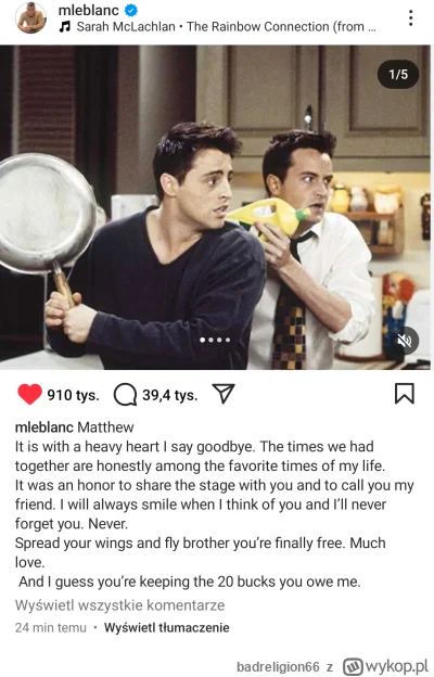 badreligion66 - #friends #seriale 

Joey pożegnał Chandlera. Chyba pierwszy z obsady,...